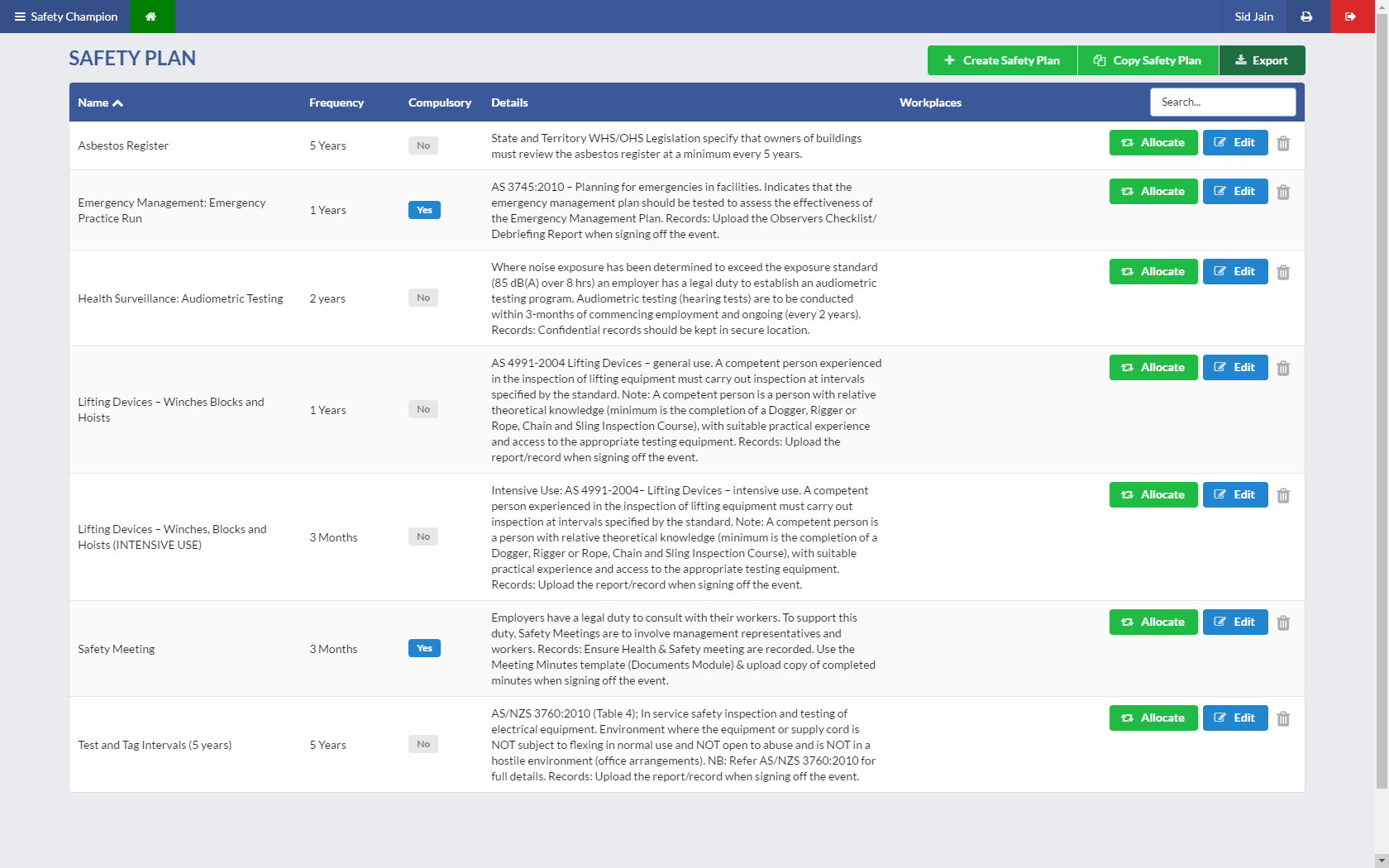Safety Plan Module | OHS Software | WHS Software | Safety Software