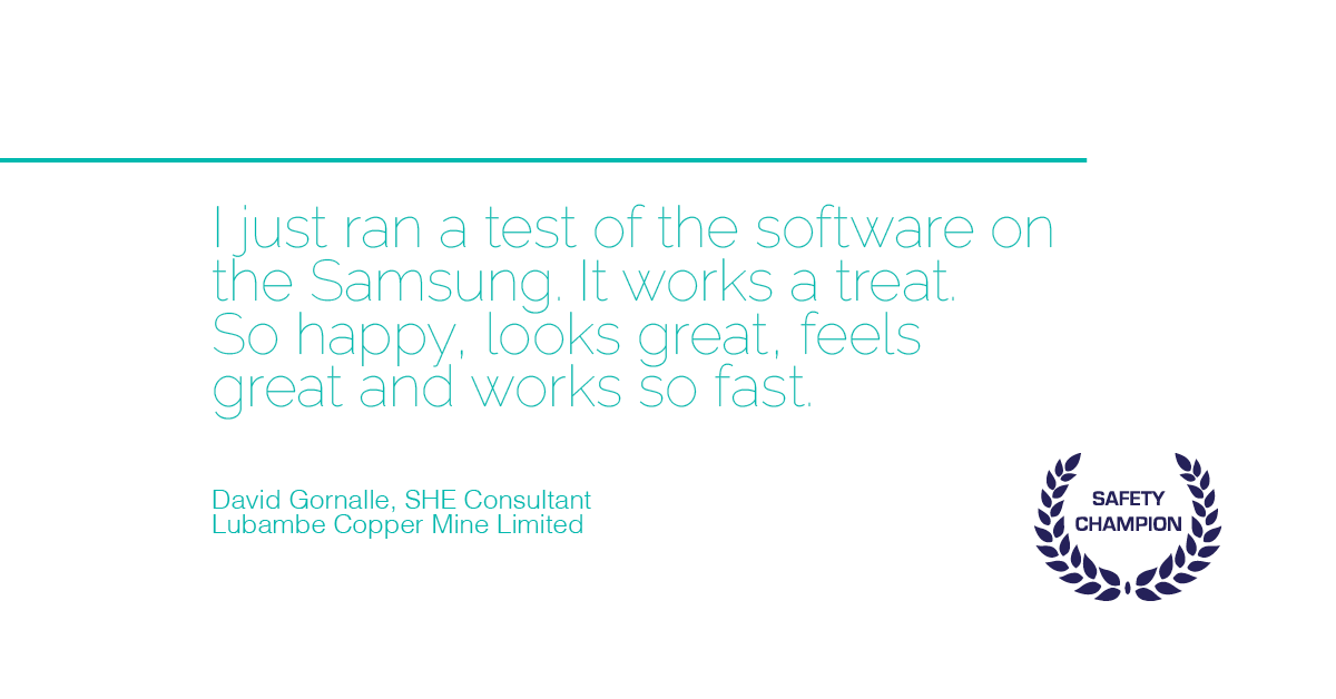 safety champion software customer testimonial from lubambe copper mine zambia