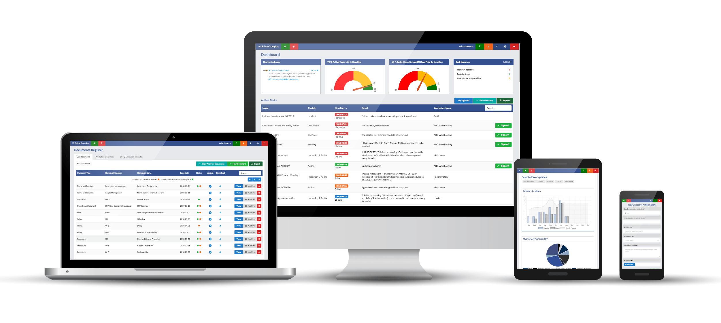 safety champion safety software ohs software whs software australia responsive design free trial