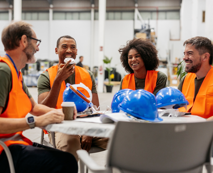 Workers engaging and enjoying a break at the workplace.