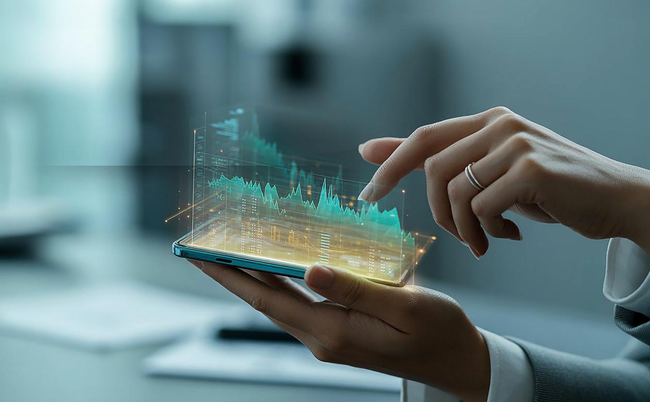 A Safety Manager reviewing Safety Performance on a tablet using Safety Champion Software Data Analytics Module.